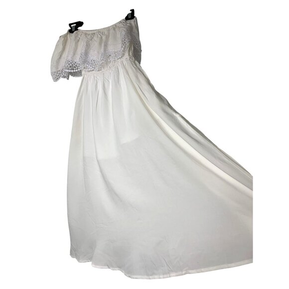 Love Fire White Off-Shoulder Maxi Dress XS/S Rayon/Polyester RD10170 - Picture 1 of 11